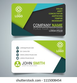 
Green modern creative business card and name card,horizontal simple clean template vector design, layout in rectangle size.