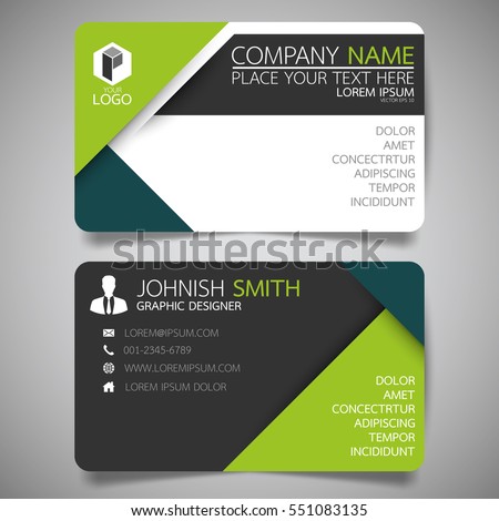 Green Modern Creative Business Card Name Stock Vector ...