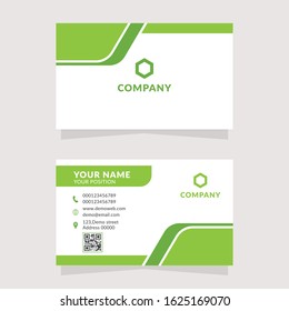 Green Modern Creative and Clean unique double sided Business Card Template
