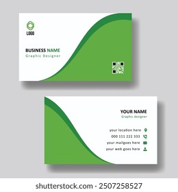 Diseño de Plantilla de tarjeta de visita profesional creativo moderno verde diseño de identidad corporativa.