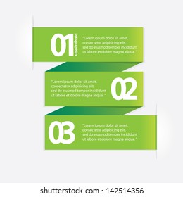 Green modern Design template / can be used for infographics / numbered banners / horizontal cutout lines / graphic or website layout vector
