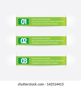 Green modern Design template / can be used for infographics / numbered banners / horizontal cutout lines / graphic or website layout vector