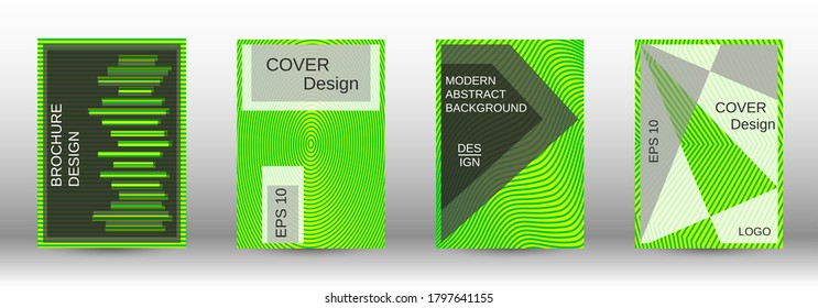 Diseño moderno y verde con un estilo moderno. Patrón de línea. Ilustración de moda. Concepto mínimo.   Papel de pared futurista.