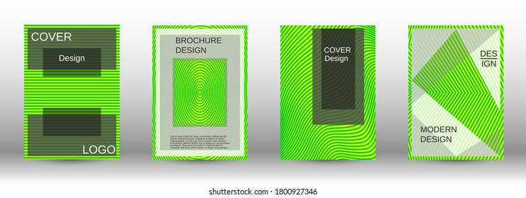 Diseño moderno y verde con un estilo moderno. Patrón de línea. Ilustración de moda. Concepto mínimo.   Papel de pared futurista.