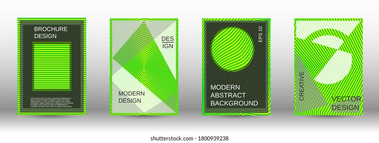 Green modern design template in trendy style. Line pattern. Trendy illustration. Minimal concept.   Futuristic wallpaper.
