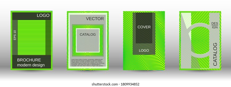 Green modern design template in trendy style. Line pattern. Trendy illustration. Minimal concept.   Futuristic wallpaper.