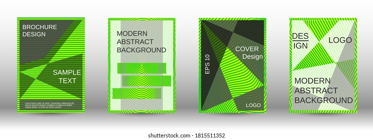 Diseño moderno y verde con un estilo moderno. Patrón de línea. Ilustración de moda. Concepto mínimo.   Papel de pared futurista.