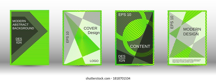 Green modern design template in trendy style. Line pattern. Trendy illustration. Minimal concept.   Futuristic wallpaper.