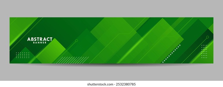 Green Modern Digital Technology Geometric Abstract Background. For banner background