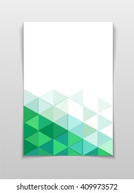 Green modern flyer design template triangle vector, material design.