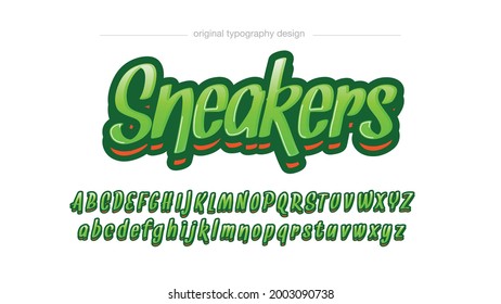 Green Modern Graffiti Cursive Artistic Font Typography