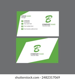 Grüne moderne Horizontale Vektorgrafik Visitenkarte, Namenskarte und Visitenkarte Design mit Layout in Quadratgröße.