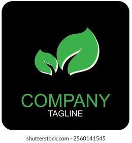 Green modern leaf vector, eco friendly logo design.