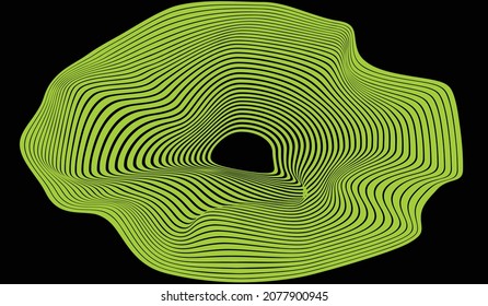 Green modern liquify lines effect background vector design