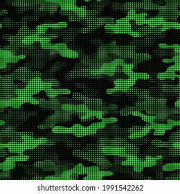 green modern military vector camouflage print, seamless pattern for clothing headband or print