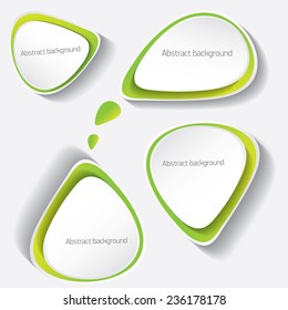 green modern paper banners set / can be used for infographics / numbered banners / horizontal cutout lines / graphic or website layout vector