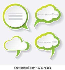 green modern paper banners set / can be used for infographics / numbered banners / horizontal cutout lines / graphic or website layout vector