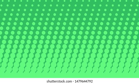 Green modern pop art background with halftone dots design, vector illustration