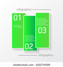 green modern progress paper banners set with steps can be used for infographics / numbered banners / horizontal cutout lines / graphic or website layout vector