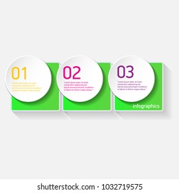 green modern progress paper banners set with steps can be used for infographics / numbered banners / horizontal cutout lines / graphic or website layout vector