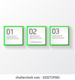 green modern progress paper banners set with steps can be used for infographics / numbered banners / horizontal cutout lines / graphic or website layout vector