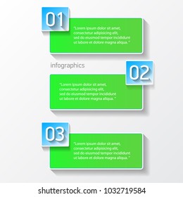 green modern progress paper banners set with steps can be used for infographics / numbered banners / horizontal cutout lines / graphic or website layout vector