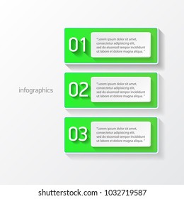 green modern progress paper banners set with steps can be used for infographics / numbered banners / horizontal cutout lines / graphic or website layout vector
