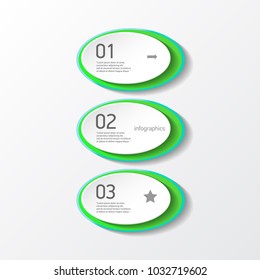 green modern progress paper banners set with steps can be used for infographics / numbered banners / horizontal cutout lines / graphic or website layout vector