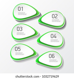 green modern progress paper banners set with steps can be used for infographics / numbered banners / horizontal cutout lines / graphic or website layout vector