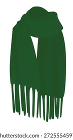 Bufanda moderna verde. Ilustración vectorial