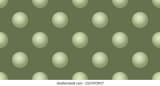 Green Modern Style Abstract Geometric Background Design, Rows of Many Large Lit 3D Balls, Globes, Spheres Pattern, Template in Editable Vector Format