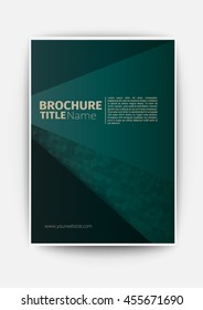 green Modern Vector abstract brochure / book / flyer design template business brochure flyer design layout template in A4 size, with dark green background, vector eps10.

