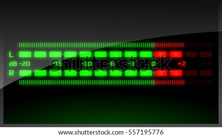  Green modern  volume  meter.  Sound indicator. Green  Signal indicator.