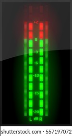  Green Modern  Volume  Meter.  Vertical Sound Indicator. Green  Signal Indicator.