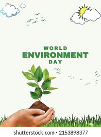 Día Mundial del Medio Ambiente Verde Moderno.