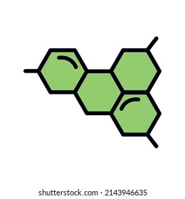 línea de ciencia de estructura molecular verde