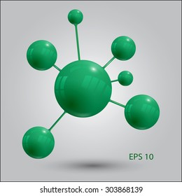 green molecule icon vector eps 10