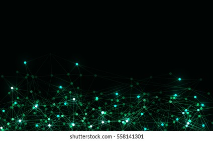 Green molecule structure, Molecule background, vector illustration 
