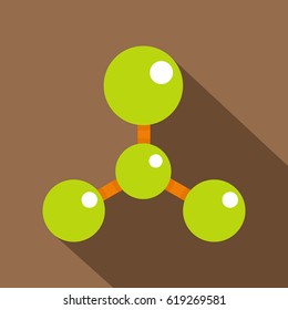 Green molecule structure dna icon. Flat illustration of green molecule structure dna vector icon for web