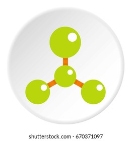 Green molecule structure dna icon in flat circle isolated vector illustration for web