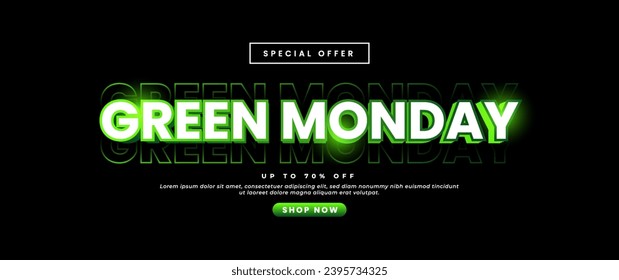 Green Monday banner design for retail promotion