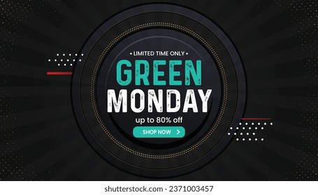 Green Monday. Green monday offer banner design.