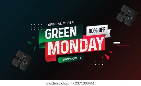 Green Monday. Green monday offer banner design.