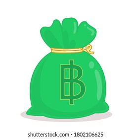 Green Money Bag Vector on Background