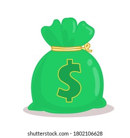 Vector de bolsa de dinero verde en segundo plano