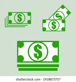Green Money Icon Cash Vector Illustration