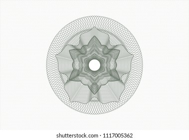 Green money style emblem or rosette