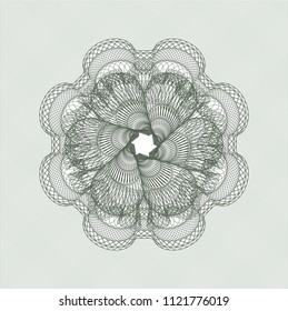 Green money style emblem or rosette