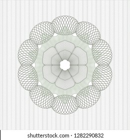 Green money style emblem or rosette