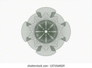 Green money style emblem or rosette
